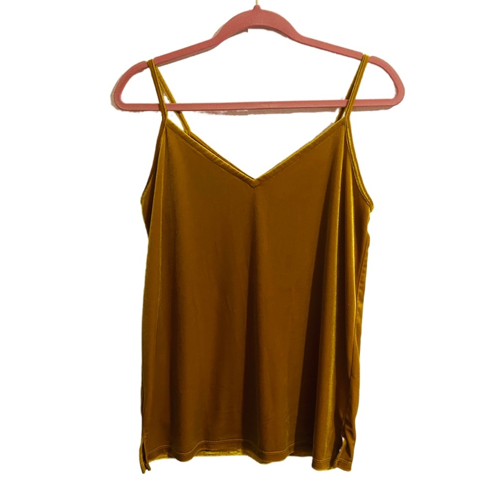 Old Navy Velvet Mustard Spaghetti Strap Tank Top